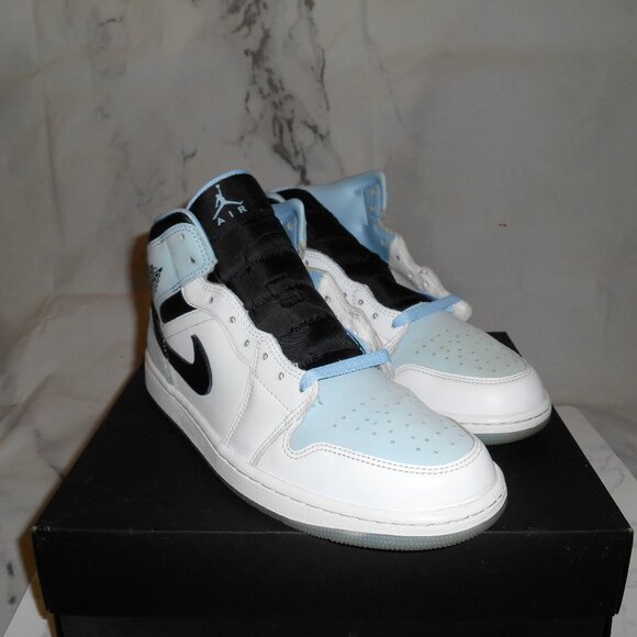 Men's Air Jordan 1s Ice Blue/White - Picture 12 of 14